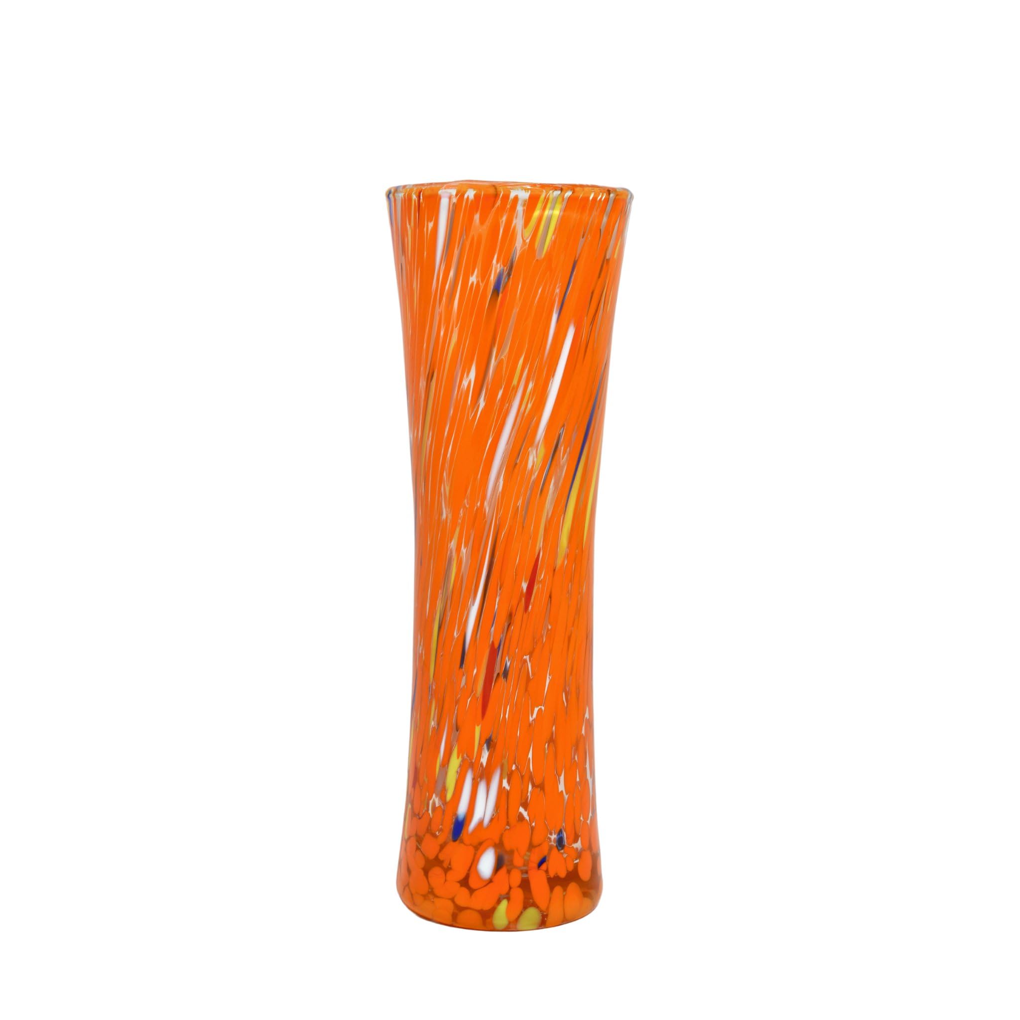 Amazon.co.jp: My Italian Decor ムラノガラス 小さな花瓶 オレンジ